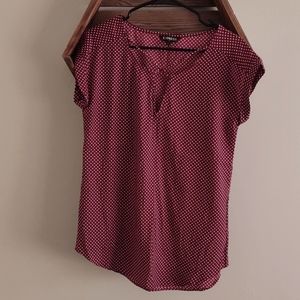 Express burgundy cap sleeve blouse (S)